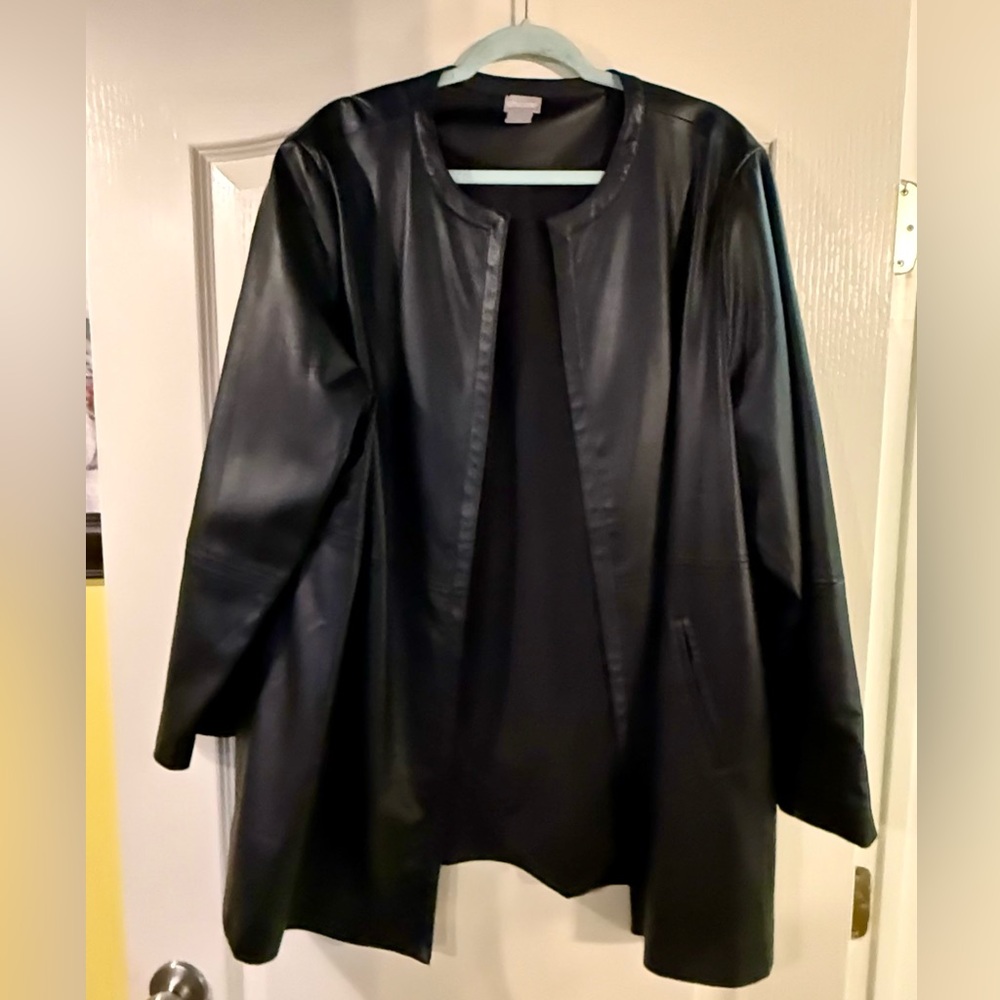 Chico’s leather like jacket